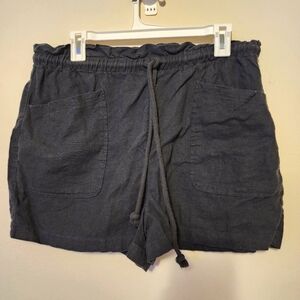 UNIVERSAL THREAD Linen Shorts Navy Blue Sinched Waistband Size Extra Large XL